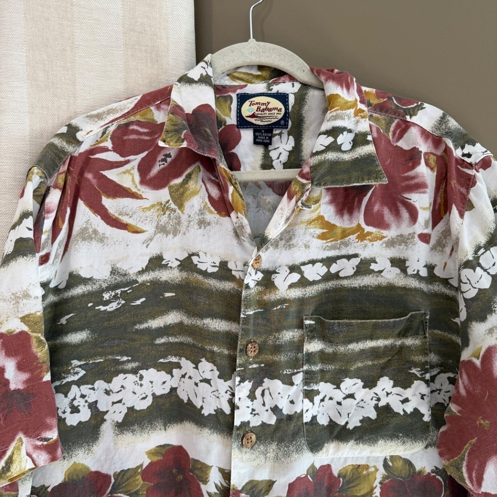 Vintage Tommy Bahama Oversized Relaxed Fit Camp Floral, Beach, Size Medium - Picture 2 of 14